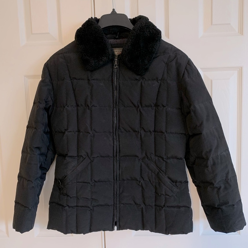 Ladies Down-Filled Winter Jacket, Black, Size Medium